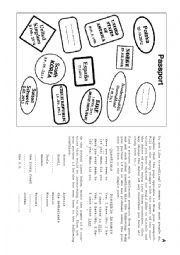 English Worksheet: Present Perfect Passports