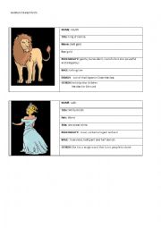 English Worksheet: Inhabitants of Narnia cards