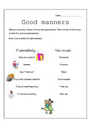 English Worksheet: Good Manners