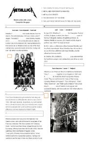 English Worksheet: Metallica - Metal rock