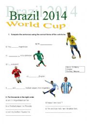 English Worksheet: Verb to be World cup 2014
