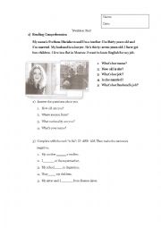 English Worksheet: Writtwn Test Adults