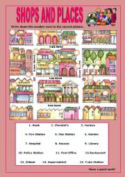 English Worksheet: Shops and Places:4
