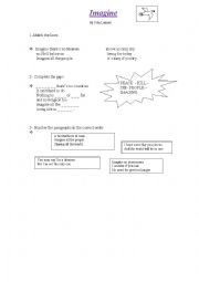 English Worksheet: imagine