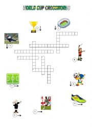 English Worksheet: world cup crossword