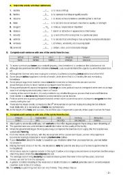 English Worksheet: FCE VOCABULARY 2.2