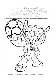 English Worksheet: 2014 World Cups mascot - Fuleco! 