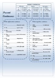 English Worksheet: Present Continuous