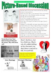 English Worksheet: Arranged marriage versus love marriage