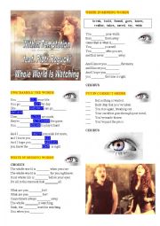 English Worksheet: WITHIN TEMPTATION THE WHOLE WORLD IS WATCHING