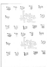 English Worksheet: Furniture crossword