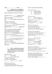 English Worksheet: Hand in my pocket