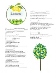 English Worksheet: Complete the song - Lemon tree