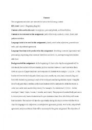 English Worksheet: EFL Monster Description Project