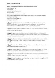 English Worksheet: Writing Topics for Grade 6