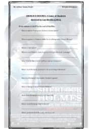 English Worksheet: Sherlock Holmes A game of Shadows (2011) directed by Guy Ritchie, final part