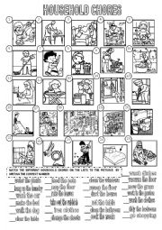 English Worksheet: HOUSEHOLD CHORES