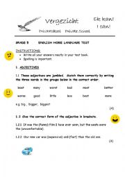 English Worksheet: Grammar Test