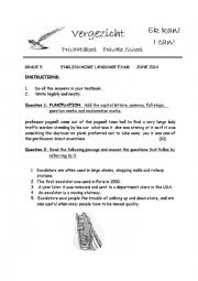 English Worksheet: Grammar Exam