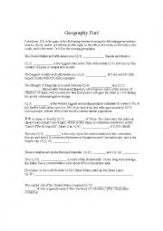 English Worksheet: Geography fun