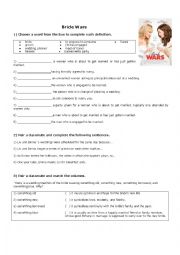 English Worksheet: Bride Wars movie worksheet