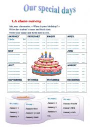 English Worksheet: birthday 