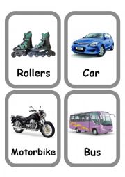 Means of transport Set of FlashCards