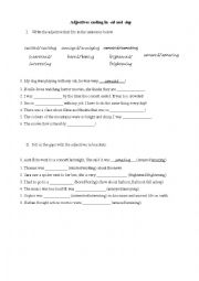 English Worksheet: Adjectives ending in -ed and -ing