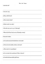 English Worksheet: THE ART GAME: Level 1 Penguin Reader (short story)