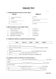 English Worksheet: mix exercises