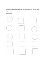 English Worksheet: Brainstorming/Outlining Sheet