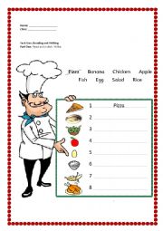 English Worksheet: Food Vocabulary 