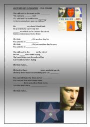 English Worksheet: Listening Phil Collins Another day in Paradise