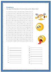 English Worksheet: Emotions