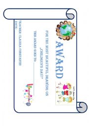 English Worksheet: Childrens day award