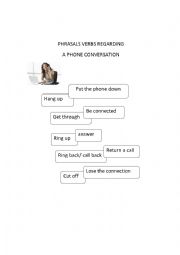 English Worksheet: Phrasals Verbs related to phone conversations