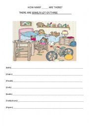 English Worksheet: How many.....are there? There are.....