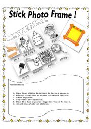 English Worksheet: Handicraft -photo frame