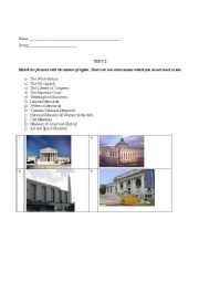 English Worksheet: Washington, DC Test 2