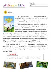 English Worksheet: Movie_A Bugs Life