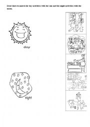 English Worksheet: Day and night worksheet