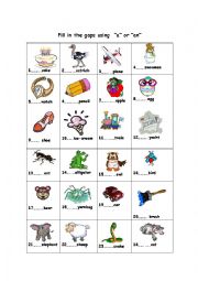 English Worksheet: A or AN