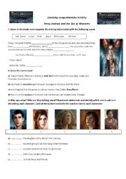 English Worksheet: Percy Jackson Trailer 