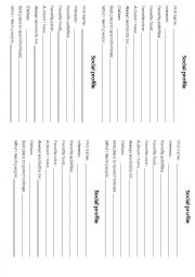 English Worksheet: Social Profile ice-breaker