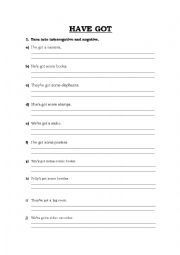 English Worksheet: have got