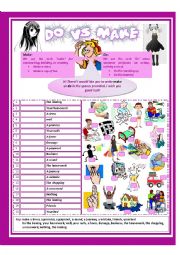 English Worksheet: Make Vs Do