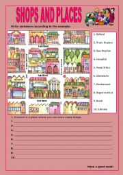 English Worksheet: Shops and Places:5