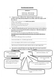 English Worksheet: Pre Advanced Activities Wish