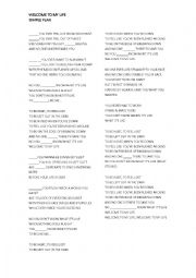 English Worksheet: Welcome to my life- Simple Plan