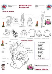 English Worksheet: English test-vocabulary